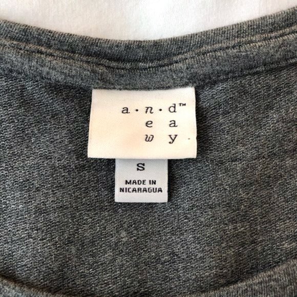 NWT A New Day Soft Side Tie Hem Long Sleeve Top Dark Heather Grey Size Small - Picture 14 of 16